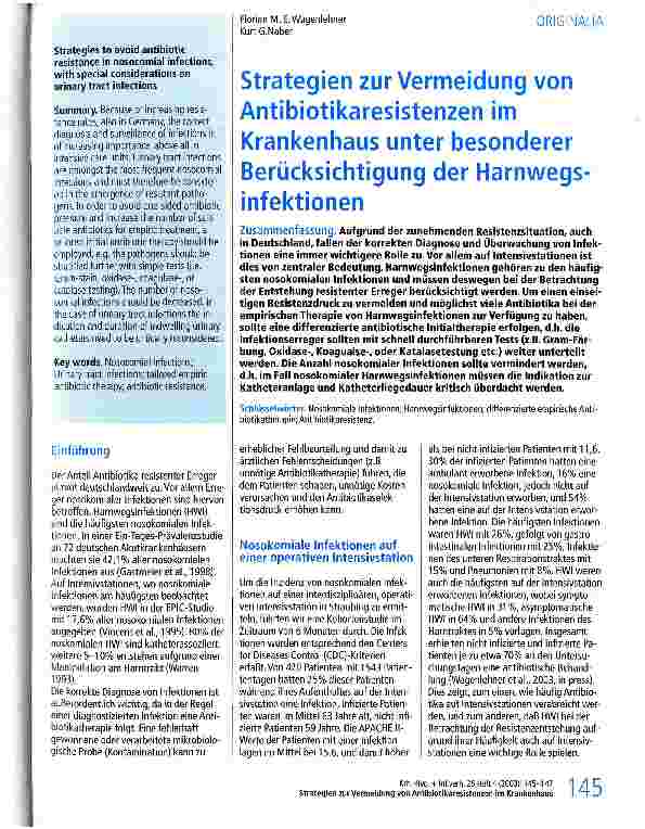 Vorschauseite 1: Strategien zur Vermeidung von Antibiotikaresistenzen im Krankenhaus unter besonderer Berücksichtigung der Harnwegsinfektionen