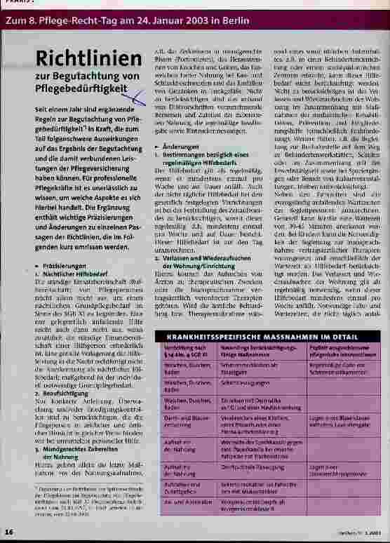 Vorschauseite 1: Richtlinien zur Begutachtung von Pflegebedürftigkeit