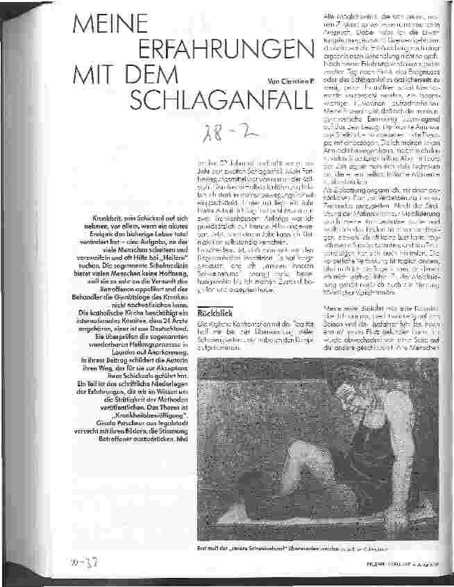 Vorschauseite 1: Meine Erfahrungen mit dem Schlaganfall