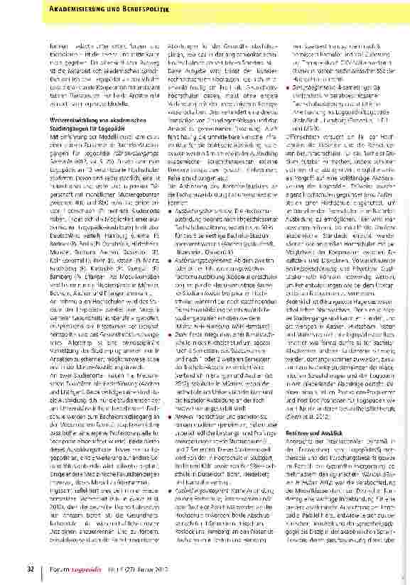 Vorschauseite 3: Modernisierung der Logopädie in Konkurrenz und Kooperation mit akademischer Sprachtherapie