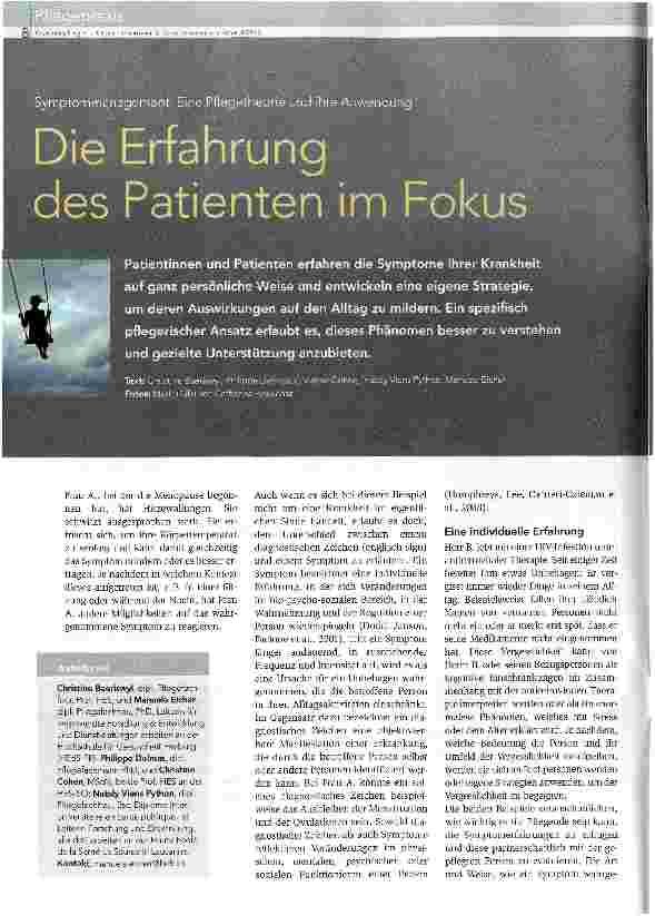 Vorschauseite 1: Die Erfahrung des Patienten im Fokus