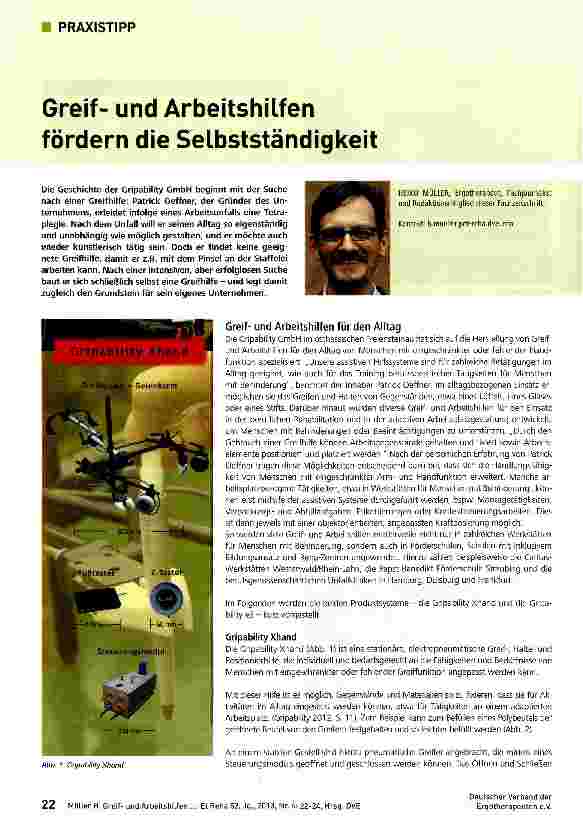 Vorschauseite 1: Greifund Arbeitshilfen fördern die Selbstständigkeit