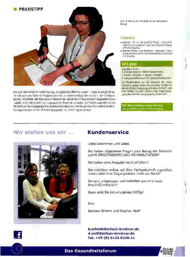 Vorschauseite 3: Greifund Arbeitshilfen fördern die Selbstständigkeit
