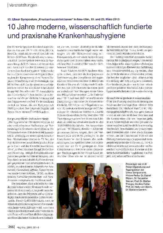 Vorschauseite 1: 10 Jahre moderne, wissenschaftlich fundierte und praxisnahe Krankenhaushygiene