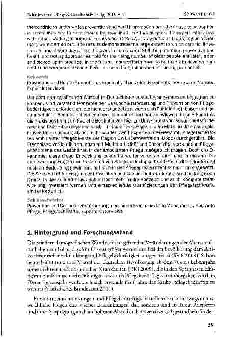 Vorschauseite 2: Gesundheitsförderung und Prävention von Pflegebedürftigkeit