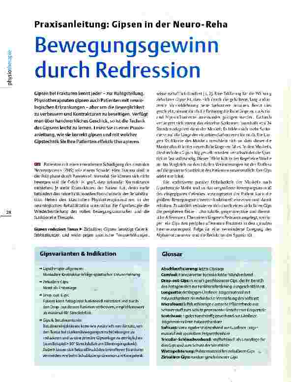 Vorschauseite 1: Praxisanleitung: Gipsen in der Neuro-Reha Bewegungsgewinn durch Redression