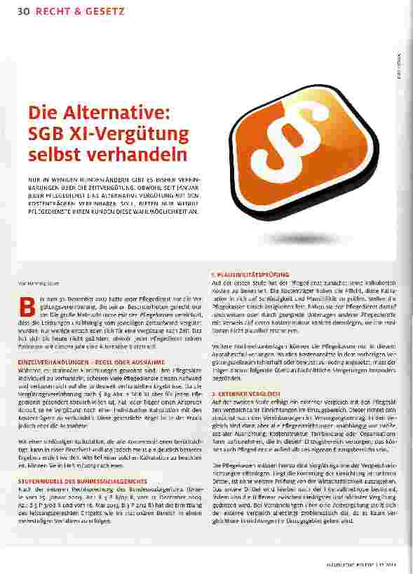 Vorschauseite 1: Die Alternative: SGBXI-Vergütung selbst verhandeln