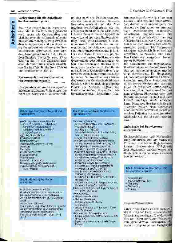 Vorschauseite 3: Anästhesie bei Operationen von Aortenaneurysmen (A) (Pathophysiologie, Operation und Narkose) Teil 1