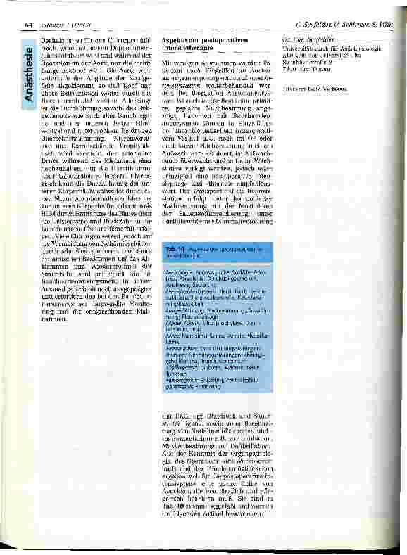 Vorschauseite 5: Anästhesie bei Operationen von Aortenaneurysmen (A) (Pathophysiologie, Operation und Narkose) Teil 1