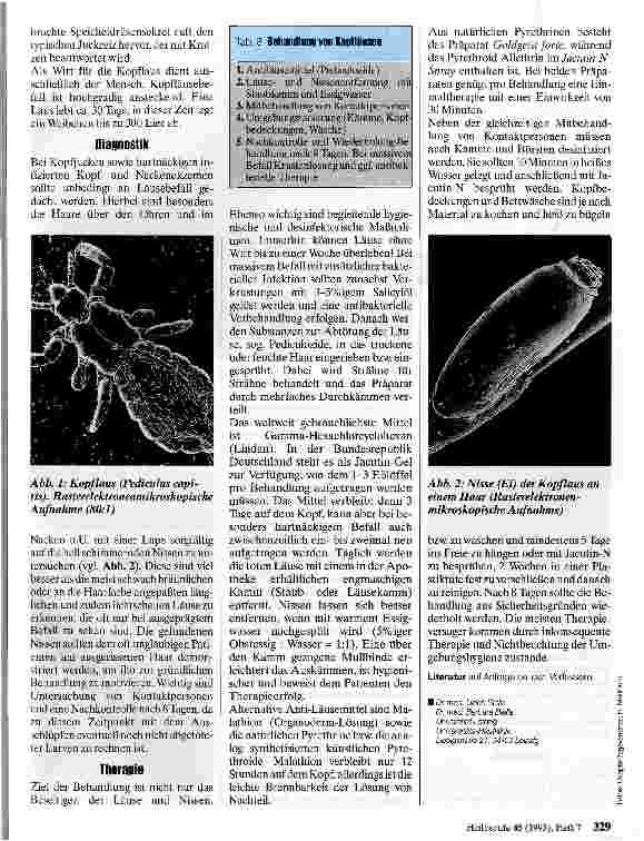 Vorschauseite 2: Kopfläuse Verursacher von Infektionskrankheiten