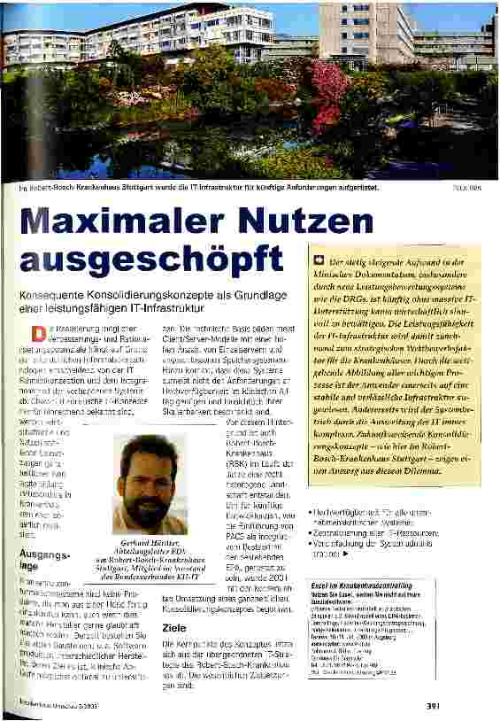 Vorschauseite 1: Maximaler Nutzen ausgeschöpft Konsequente Konsolidierungskonzepte als Grundlage einer leistungsfähigen IT-Infrastruktur