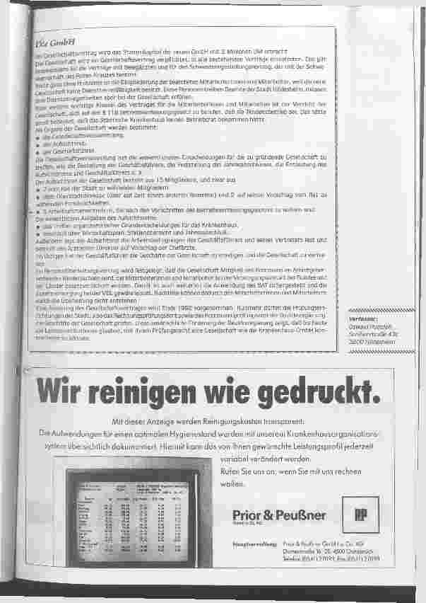 Vorschauseite 6: Der komplizierte Weg vom Regiebetrieb zur GmbH Krankenhaus Hildesheim arbeitet erfolgreich in neuer Rechtsform