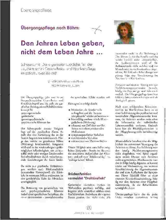 Vorschauseite 1: Den Jahren Leben geben, nicht dem Leben Jahre. ..