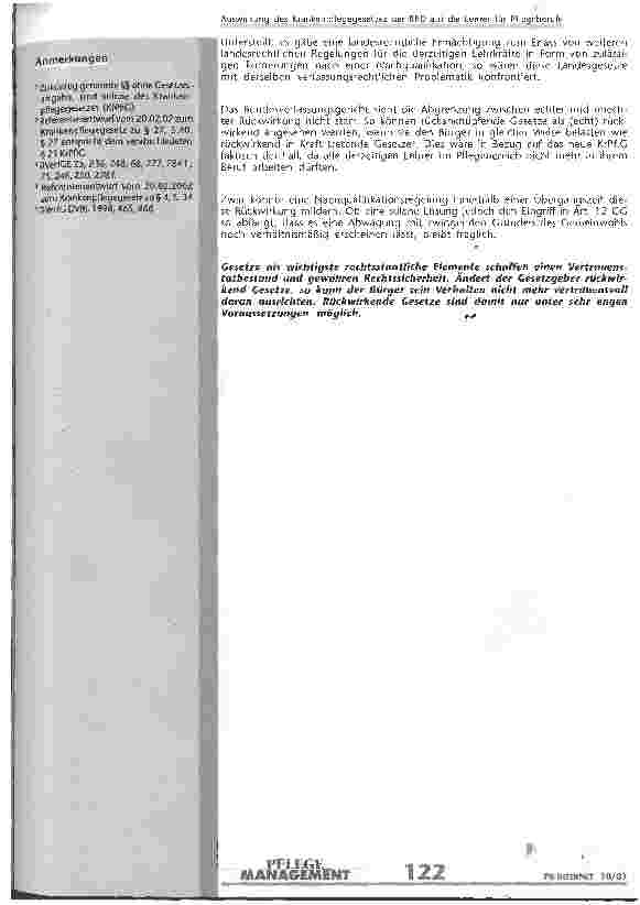 Vorschauseite 4: Auswirkungen des Krankenpflegegesetzes der BRD auf die Lehrer für Pflegeberufe Bestandsschutz geischert?
