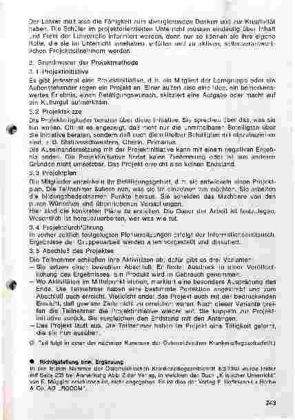 Vorschauseite 3: Projektorientierter Unterricht in der Krankenpflegeausbildung Teil I