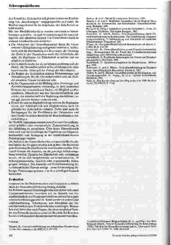Vorschauseite 4: Gesundheitsförderung (G) im Krankenhaus