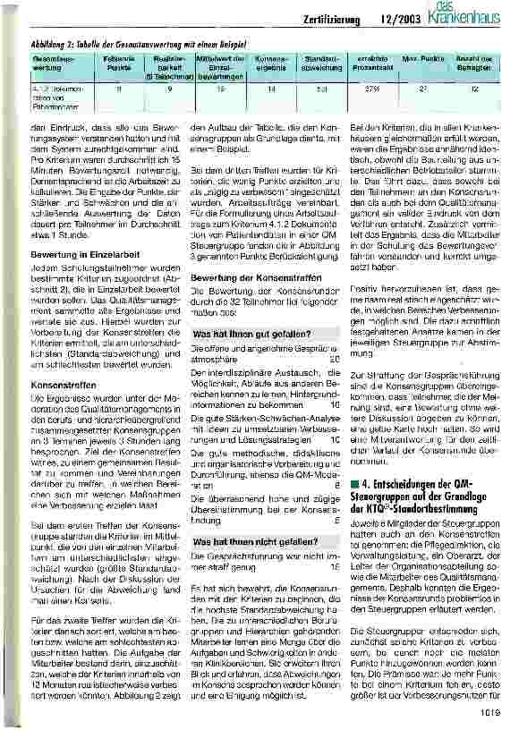 Vorschauseite 3: Fit für die KTQ-Zertifizierung? KTQ-Standortbestimmung in den Kliniken der Stadt Köln