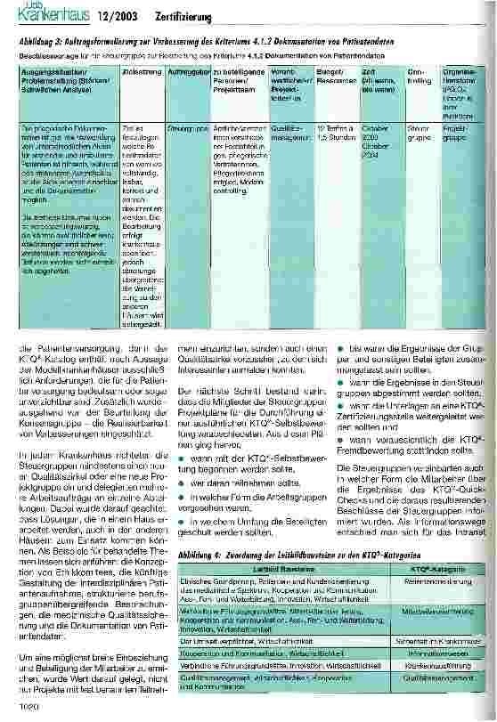Vorschauseite 4: Fit für die KTQ-Zertifizierung? KTQ-Standortbestimmung in den Kliniken der Stadt Köln