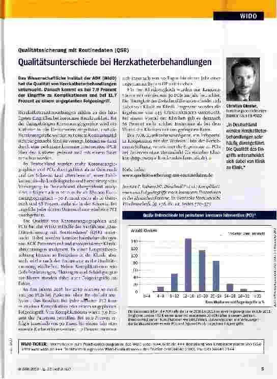 Vorschauseite 1: Qualitätsunterschiede bei Herzkatheterbehandlungen