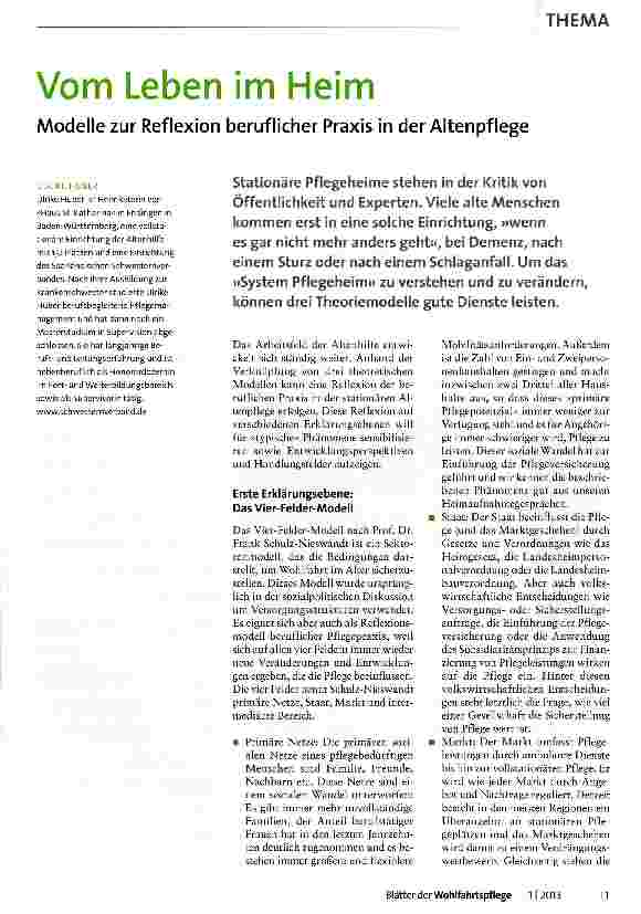 Vorschauseite 1: Vom Leben im Heim