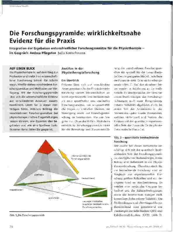 Vorschauseite 1: Die Forschungspyramide: wirklichkeitsnahe Evidenz für die Praxis