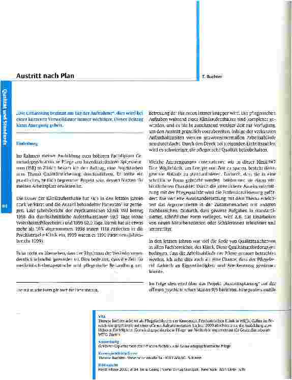 Vorschauseite 1: Austritt nach Plan