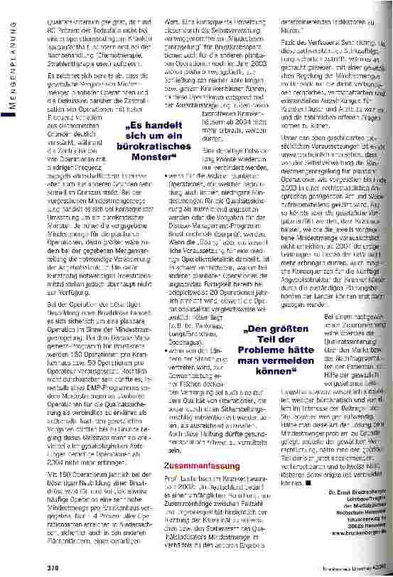 Vorschauseite 5: Das Prinzip Hoffnung Analyse der Vorgabe von Mindestmengen planbarer Leistungen nach dem Fallpauschalengesetz