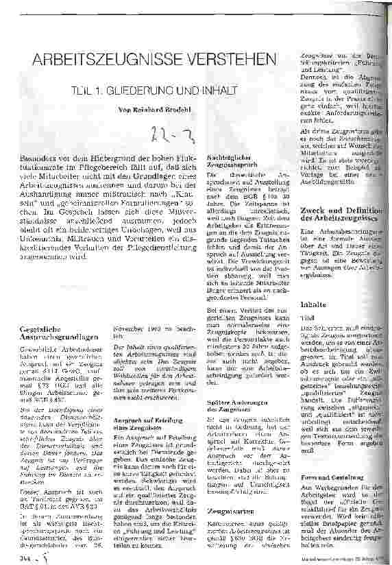 Vorschauseite 1: Arbeitszeugnisse verstehen Teil 1:Gliederung und Inhalt
