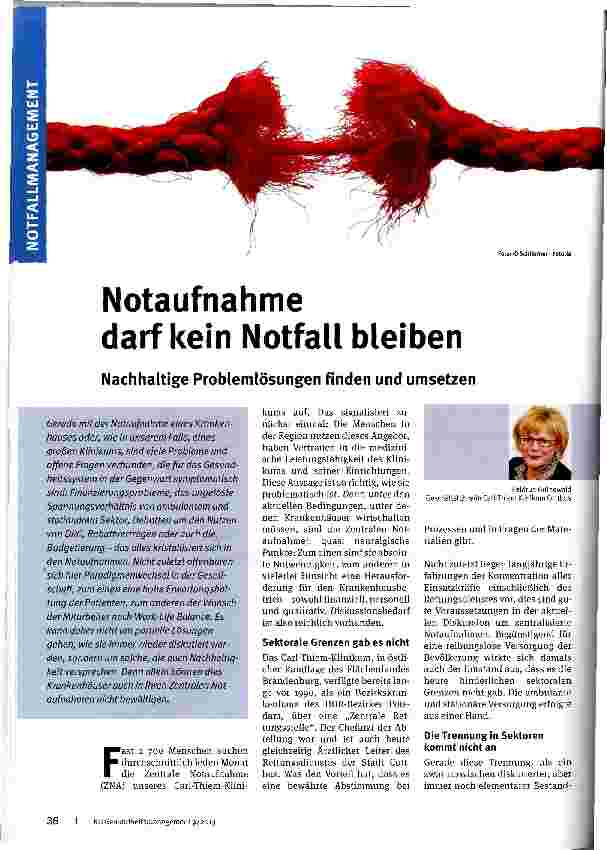Vorschauseite 1: Notaufnahme darf kein Notfall bleiben