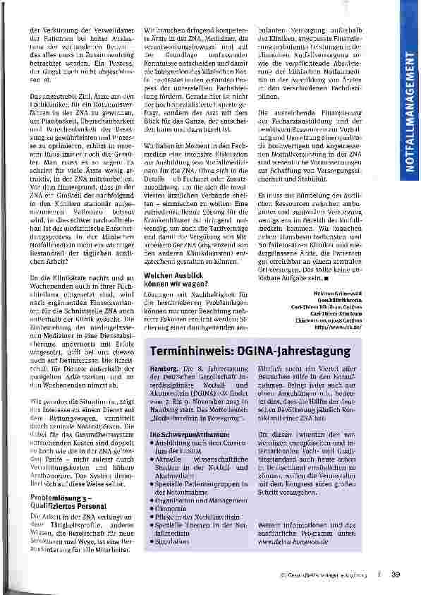 Vorschauseite 4: Notaufnahme darf kein Notfall bleiben