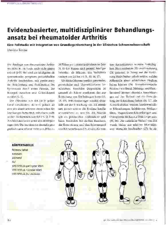 Vorschauseite 1: Evidenzbasierter, multidisziplinärer Behandlungs ansatz bei rheumatoider Arthritis
