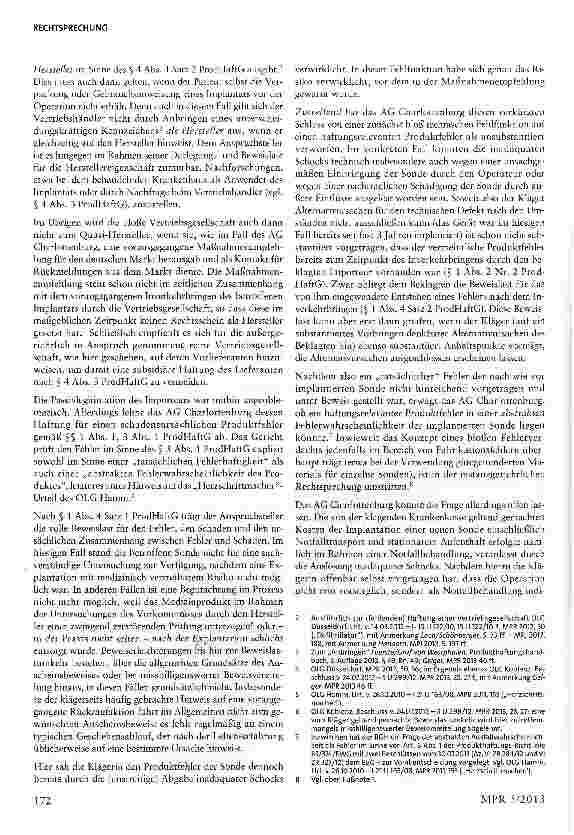 Vorschauseite 3: Produkthaftung bei Fehlerverdacht und Kausalität §§ 1 Abs. 1, 3 Abs. 1 ProdHaftG
