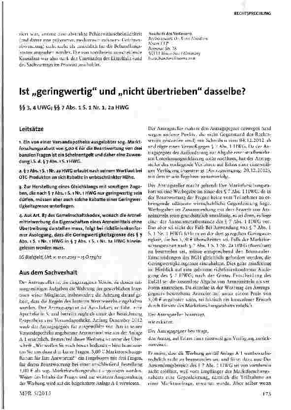 Vorschauseite 4: Produkthaftung bei Fehlerverdacht und Kausalität §§ 1 Abs. 1, 3 Abs. 1 ProdHaftG