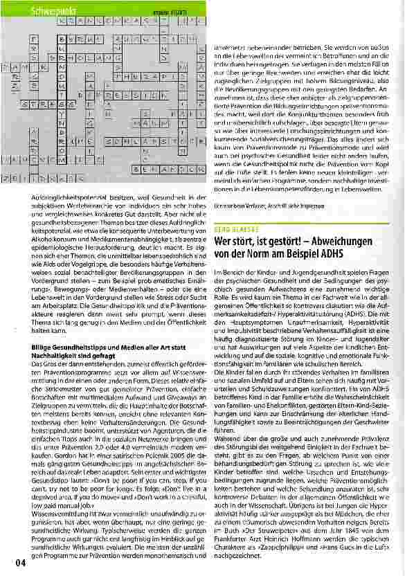 Vorschauseite 2: Jetzt mal schön alles auf psychisch trimmen? Präventionsmoden rund um Gesundheit
