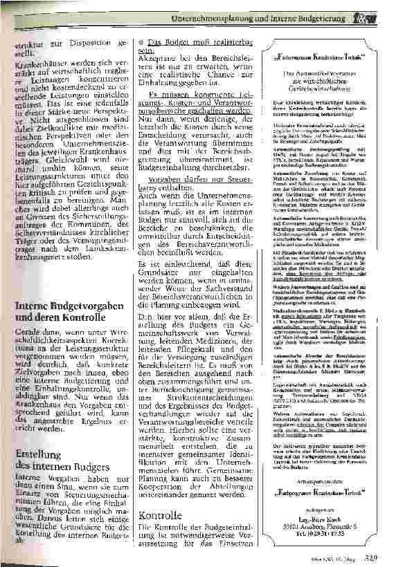 Vorschauseite 4: Unternehmensplanung und Interne Budgetierung