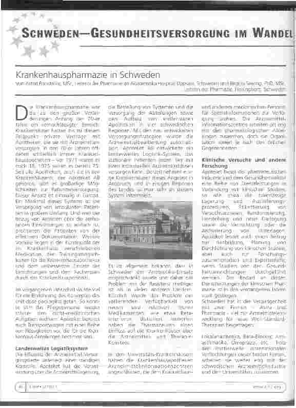 Vorschauseite 1: Krankenhauspharmazie in Schweden