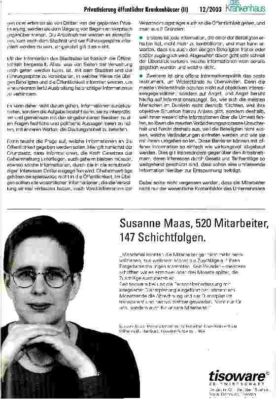 Vorschauseite 5: Chancen und Risiken der Privatisierung öffentlicher Krankenhäuser (II) Ein Erfahrungsbericht mit Praxisbeispielen