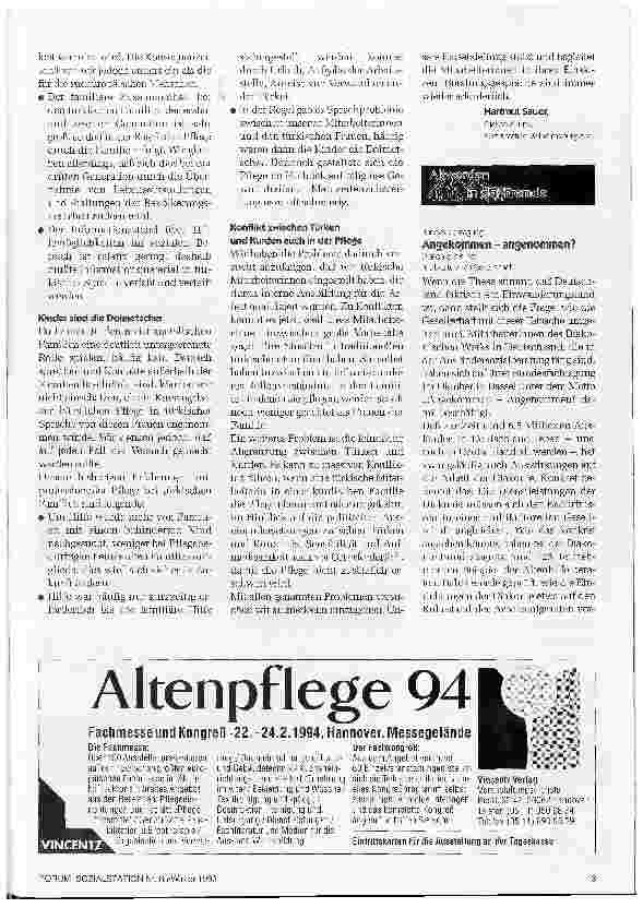 Vorschauseite 2: DIE Ausländer gibt es nicht! Auf wachsenden Pflegebedarf sensibel und differenziert reagieren