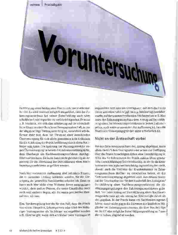 Vorschauseite 1: Voruntersuchung