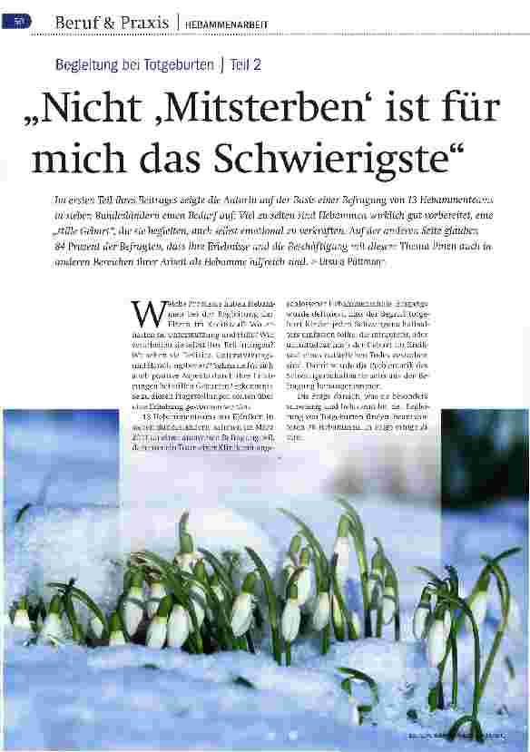 Vorschauseite 1: Begleitung bei Totgeburten Teil 2 „Nicht Mitsterberben ist für mich das Schwierigste