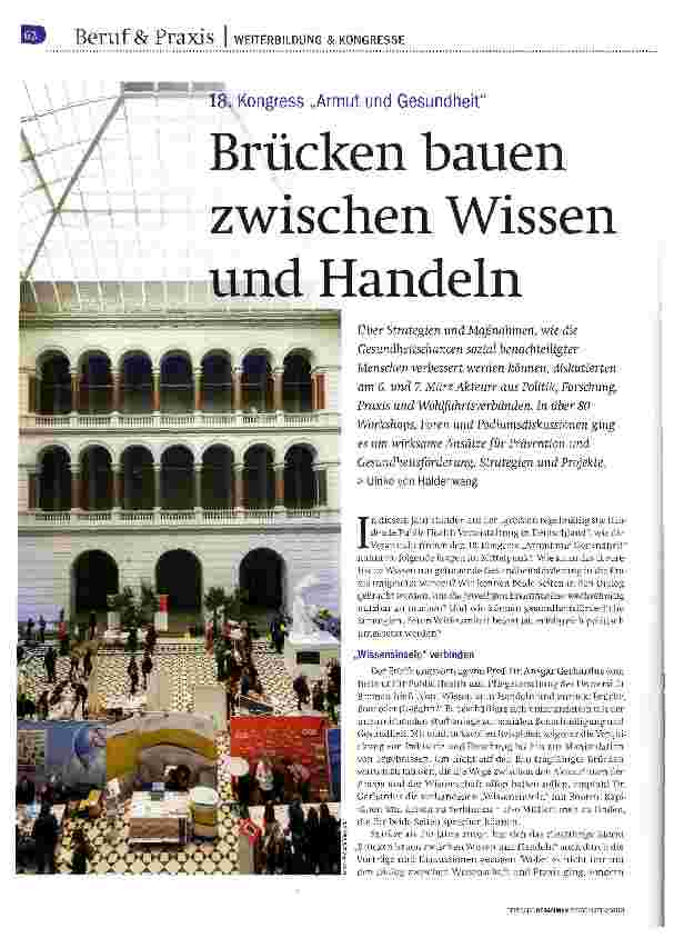 Vorschauseite 1: Brücken bauen zwischen Wissen und Handeln