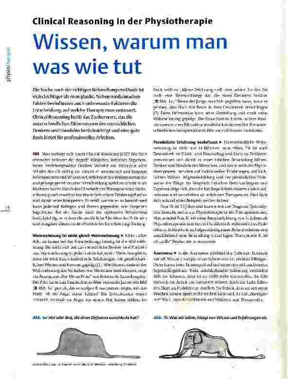 Vorschauseite 1: Clinical Reasoning in der Physiotherapie Wissen, warum man was wie tut