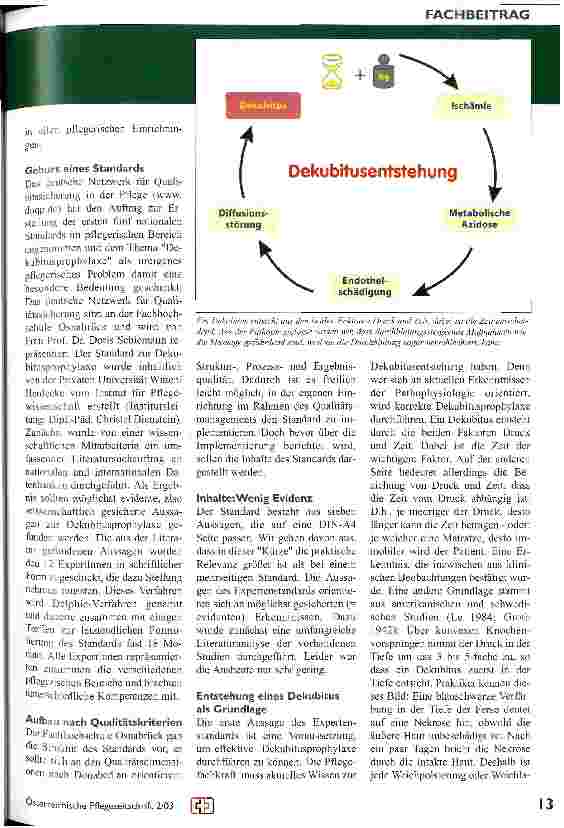 Vorschauseite 2: Dekubitusprophylaxe Erster nationaler Exptertenstandard