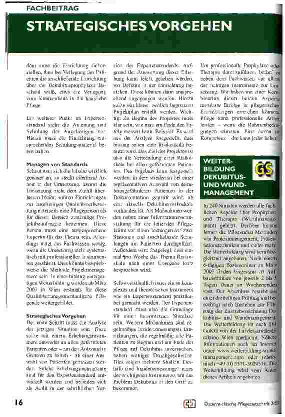 Vorschauseite 5: Dekubitusprophylaxe Erster nationaler Exptertenstandard