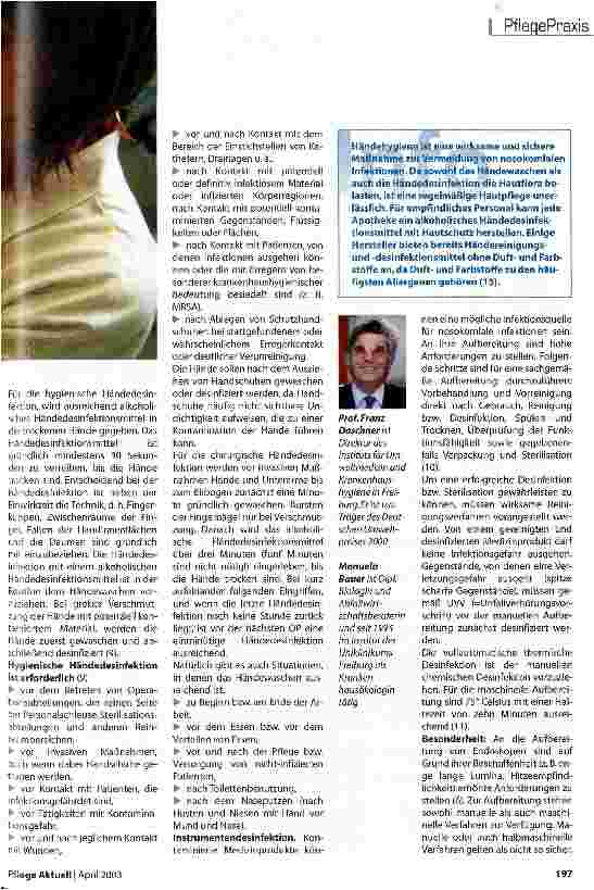 Vorschauseite 2: Mit Maß & Ziel Gewußt wie: Sinnvolle Desinfektion in der Klinik
