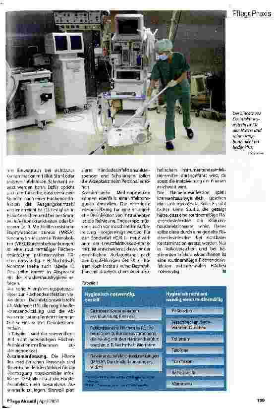 Vorschauseite 4: Mit Maß & Ziel Gewußt wie: Sinnvolle Desinfektion in der Klinik