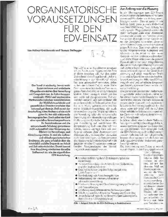Vorschauseite 1: Organisatorische Voraussetzungen für den EDV-Einsatz