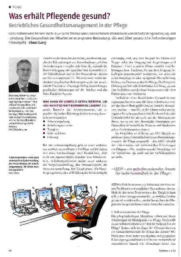 Vorschauseite 1: Was erhält Pflegende gesund?