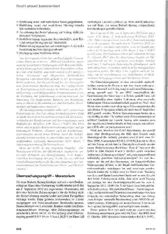 Vorschauseite 2: Neue Bedarfsplanung in der vertragsärztlichen Versorgung
