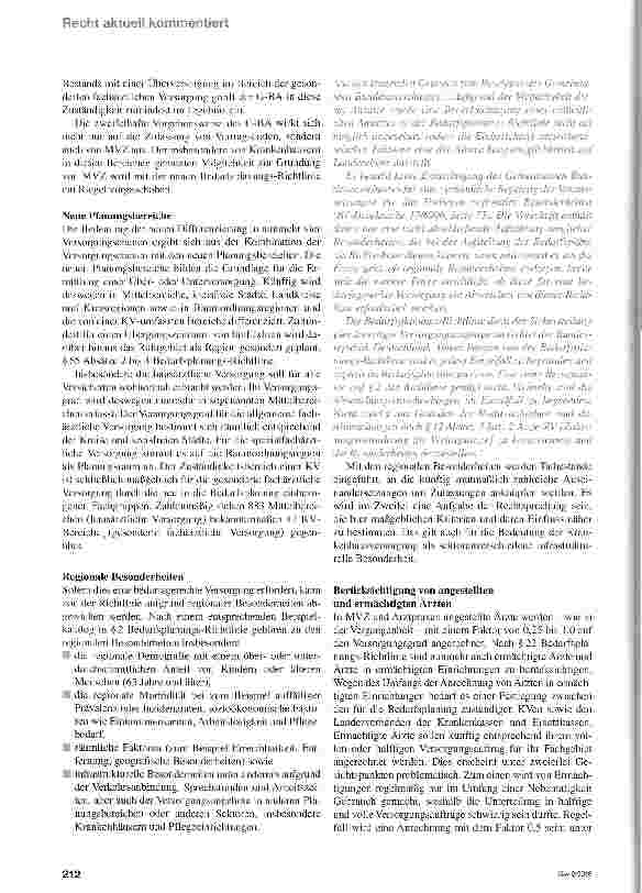 Vorschauseite 4: Neue Bedarfsplanung in der vertragsärztlichen Versorgung